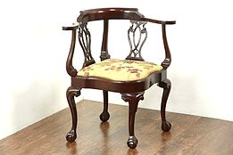 Hancock and Moore Mahogany Corner Chair with Claw and Ball Feet