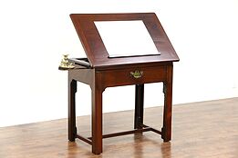 Architect Table 1880 Antique English Mahogany Pull Out Adjustable Drafting Desk