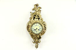 French Bronze Antique Cartouche Rococo Wall Clock, Signed Mougin  #31075