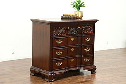 Georgian Style Block Front Cherry Chest or Dresser, Signed Thomasville