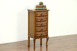 Country French Oak Vintage Jewelry Chest or End Table, France #28491