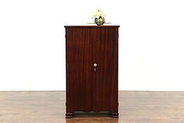 Pooley Signed Antique Mahogany Record Cabinet, Pat. 1910