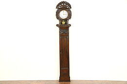 French Louis Philippe Antique Hand Carved Pine Tall Case Clock #30410