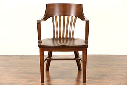 Library or Office Mahogany 1925 Chicago Bank Chair with Arms