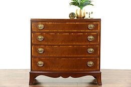 Traditional Mahogany 1920's Antique Bowfront Chest or Dresser