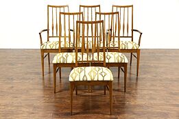 Midcentury Modern Set of 6 Oak 1960 Vintage Dining Chairs, Signed Keller
