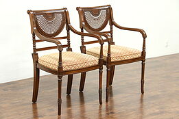 Pair of Regency Style Vintage Carved Mahogany Chairs