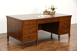 Walnut Executive Antique Library or Office Desk