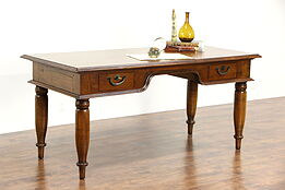 Library Writing Desk, Hand Crafted Pegged & Distressed Vintage Mahogany