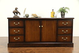 Walnut Vintage Credenza & File Cabinet #31429