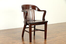 Walnut Antique Banker, Library or Office Chair, Derby of MA #31535