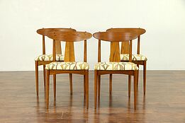 Set of 4 Midcentury Modern 1960 Vintage Dining Chairs, New Upholstery  #30319