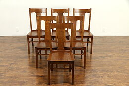 Set 6 Mission Oak Arts & Crafts Antique Craftsman Dining Chairs Sheboygan #31561