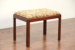 Midcentury Modern 1960 Vintage Maple Bench, New Upholstery #29633