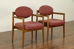 Pair of Midcentury Modern 1960's Danish Chairs, All Original, Jens Risom #30518