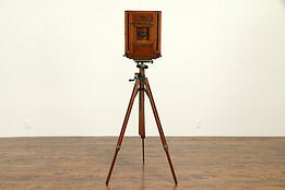 Folmer Kodak Antique 8x10 Camera, Ansco Tripod, Hall & Benson Lens #31990