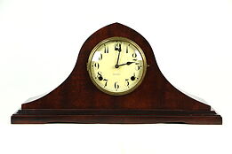 Mahogany 1920 Antique Mantel Clock, Signed Gilbert