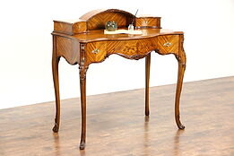 Satinwood & Marquetry French Style 1930 Vintage Writing Desk