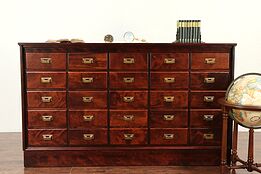 Apothecary Counter, 25 Drawer Antique File or Collector Cabinet, Signed #30026