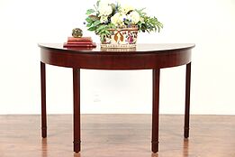 Federal 1810 Antique Mahogany Demilune Half Round Hall Console Table #29546