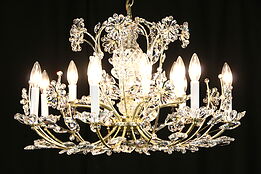 Chandelier with 14 Candles & Cut European Crystal Prisms