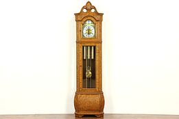 Grandfather Tall Case Vintage Clock, Westminster Chime, Hermle #30261