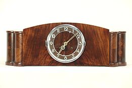 Art Deco 1930's Vintage Mahogany Mantel Clock, Signed Hermle, Germany #29056