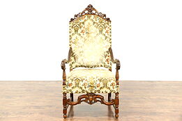 Carved Antique 1915 Hall or Throne Chair