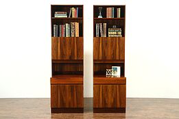 Pair of Midcentury Modern Rosewood Vintage Cabinets or Bookcases, Denmark #28723