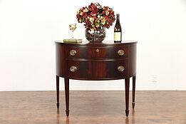 Mahogany Vintage Demilune Half Round Console Cabinet or Chest, Drexel #30579