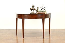 Demilune Half Round Antique 1800's Mahogany Server or Hall Console Table  #31104
