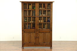 Craftsman Style Oak Bookcase or Kitchen Pantry Cabinet #30257