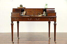 Carlton House Vintage Flame Mahogany Library Desk, Signed Colonial #30461