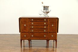 Banded Mahogany Antique Silver or Collector Chest, Server, Wine Drawers #31200
