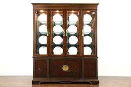 Drexel Heritage Connoisseur Chinese Vintage Breakfront China or Curio Cabinet