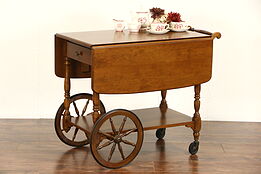 Ethan Allen Signed Vintage Maple Tea or Dessert Cart, Beverage Trolley