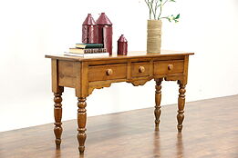 Country Pine 1860's Antique English Sofa Table or Hall Console