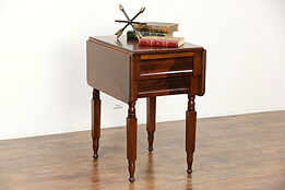 Empire 1840 Antique Mahogany Dropleaf Lamp Table, Nightstand