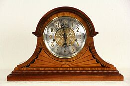 Sligh Westminster Mahogany & Marquetry Mantel Clock, German Hermle Movement