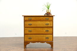 New England Country Maple & Butternut 1790 Antique Chest or Dresser