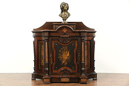 Rosewood Marquetry 1870's Antique Cabinet, Attributed to Herter Bros.