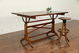Drafting or Artist Desk, Drawing or Wine Table, Island Signed Post #30112