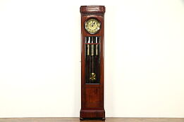 Tall Case Grandfather German Antique Mahogany Clock, Westminster Chime #32109
