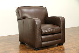 Art Deco Vintage Leather Club Chair, Leathercraft, ABC of NY #32196