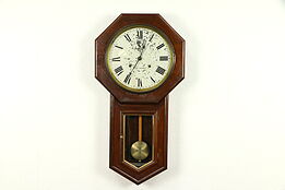 Seth Thomas Antique Schoolhouse 30 Day Wall Clock, All Original #32272
