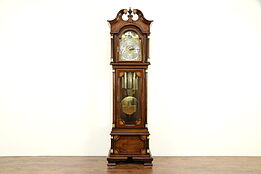 Traditional Grandfather Tall Case Cherry Clock, Signed Hamilton 1989 #32356