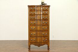 Oak Vintage Country French Semainier 7 Drawer Lingerie Chest, Widdicomb  #32411
