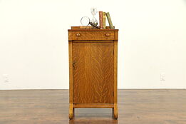 Oak Antique Music Cabinet or Drawing File, Bath Cabinet #32423
