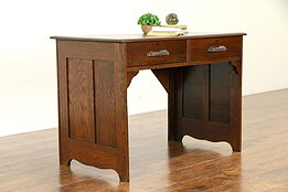 Victorian Antique 1890's Oak Schoolmaster Desk #32755
