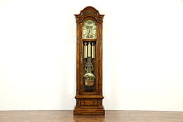 Herschede Vintage Cherry Grandfather Tall Case Clock, Westminster Chime #32762